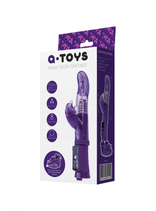 Вибратор с клиторальным стимулятором TOYFA A-Toys , TPR, Фиолетовый, 22,5 см