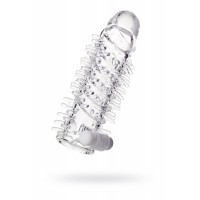 Насадка на пенис TOYFA A-Toys с вибропулей, TPR, прозрачная, 13,4 см