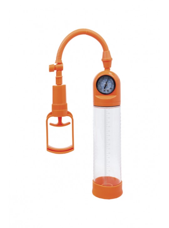 Вакуумная помпа TOYFA A-toys мощная с манометром, оранжевая, 20 см