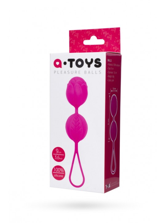 Вагинальные шарики TOYFA A-toys силиконовые, розовые, Ø3,5 см