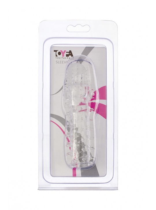 Насадка на пенис TOYFA с дополнительной стимуляцией, TPE, прозрачная, 13,5 см