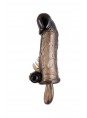 Насадка на пенис Toyfa XLover, с вибрацией, TPE, черная, 14,5 см